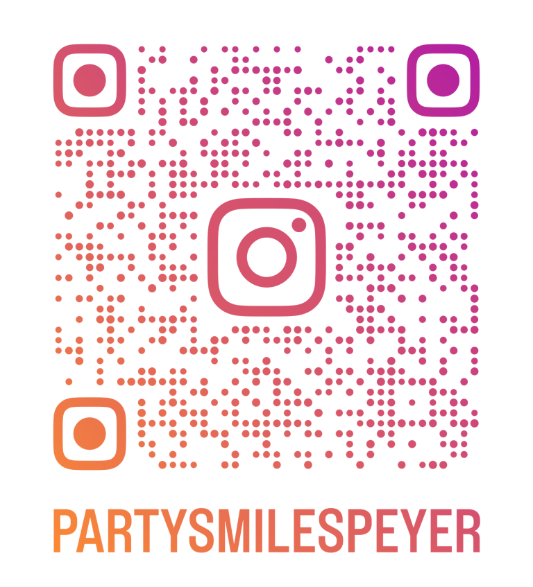 Instagram QR-Code für Instagram-Profil von Party Smiles Speyer.